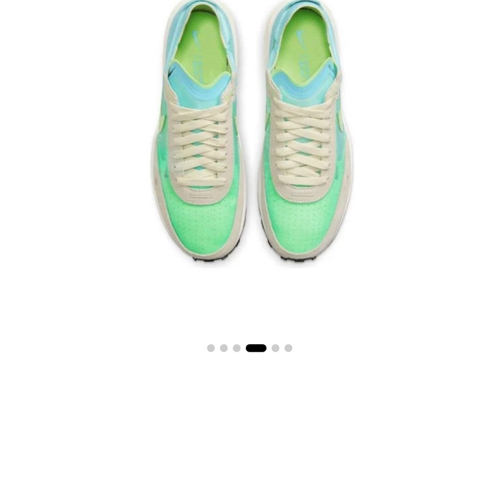 Nike women’s Waffle Ones sold out color 'Bleached Aqua Lime Glow' size6.5 - Picture 4 of 12